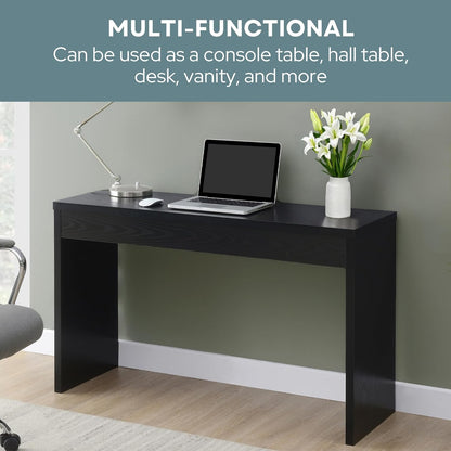 Convenience Concepts Northfield Hall Console Desk Table, 48(L) x 15.5(W) x 28"(H), Black