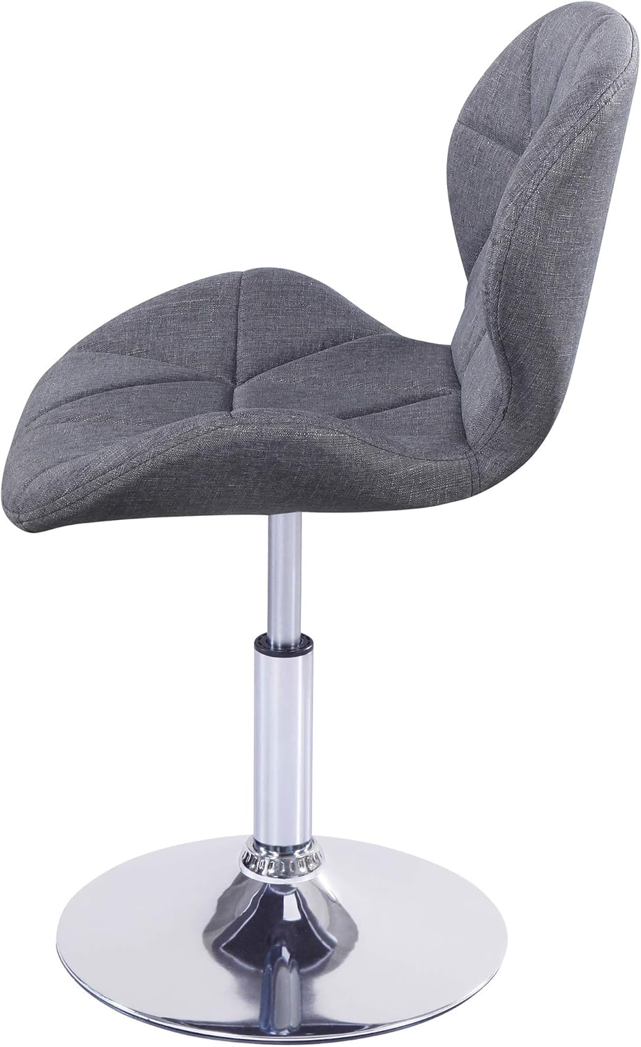Charles Jacobs Static Swivel Geometric Design Chair with Adjustable Height - Grey Fabric