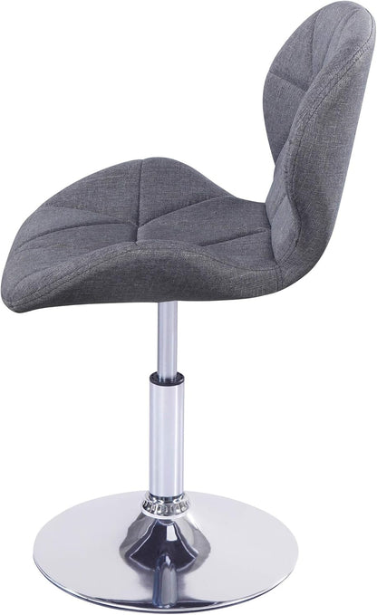 Charles Jacobs Static Swivel Geometric Design Chair with Adjustable Height - Grey Fabric