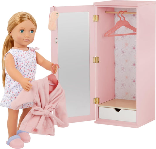 Our Generation Wooden Wardrobe with Accessories