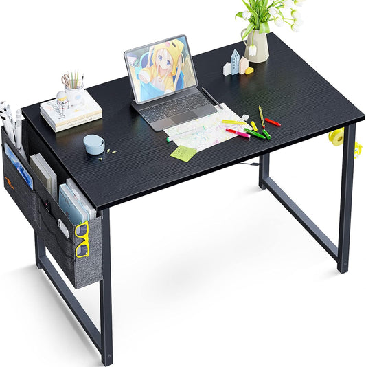ODK 32 inch Small Computer Desk Study Table for Small Spaces Home Office Student Laptop PC Writing Desks with Storage Bag Headphone Hook, Vintage