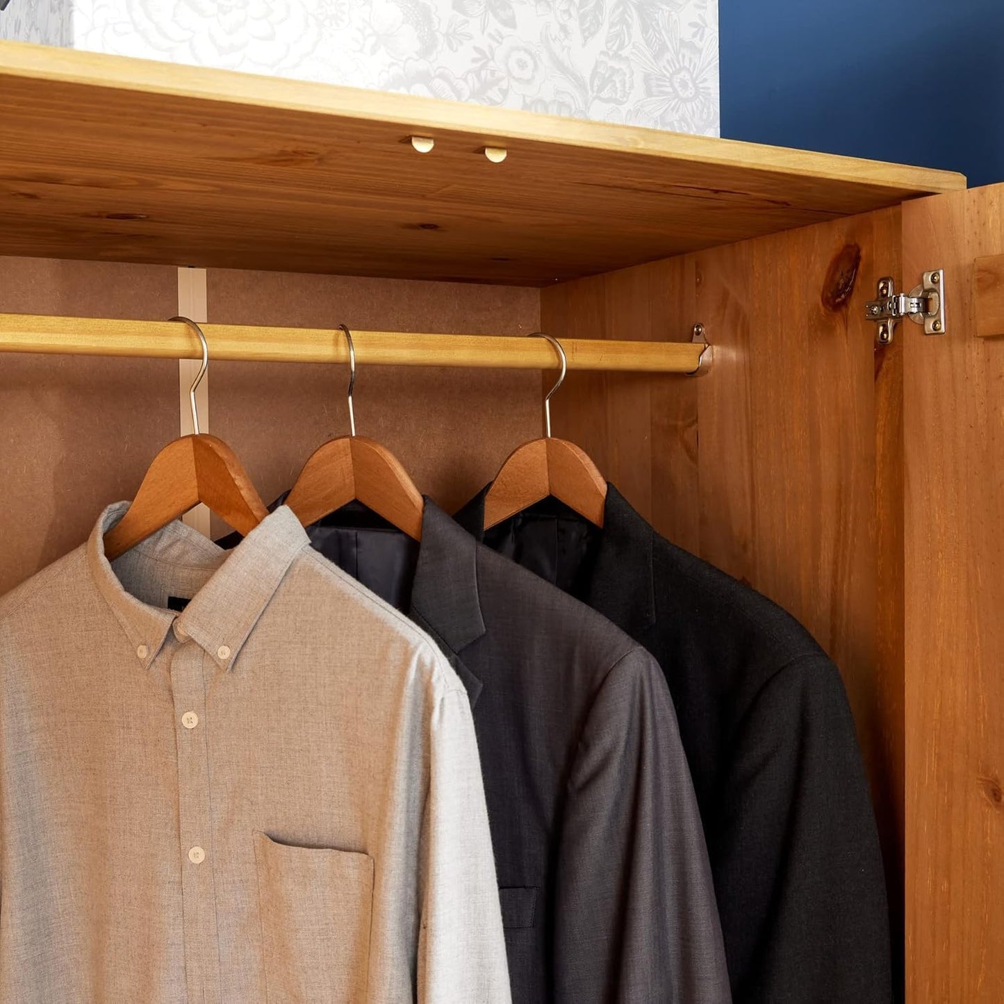 FurniFlex Industrial Solid Wood Hanging Rail Wardrobe with 2 Door and 2 Drawer