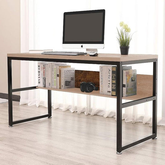 Home Gallery Computer desk with lower bookshelf