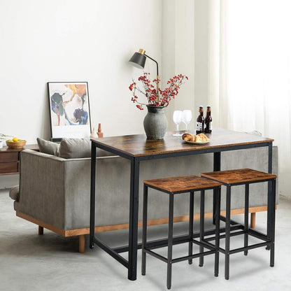 IBUYKE Bar Stool Set of 2, Tall Kitchen Counter Breakfast Bar Stools, Bar Chairs with Footrest, for Home Pub Bar Table, Living Room, Lounge, Industrial Style, Rustic Brown and Black TMJ051H