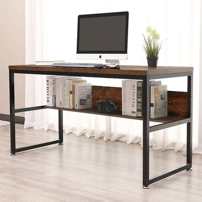 Home Gallery Computer desk with lower bookshelf