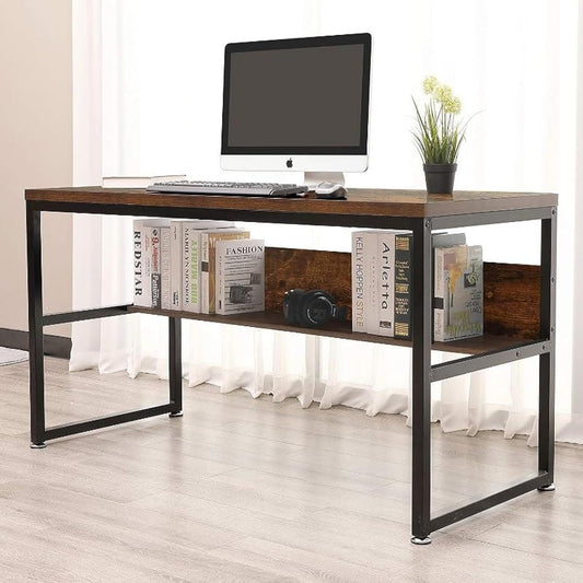 Home Gallery Computer desk with lower bookshelf