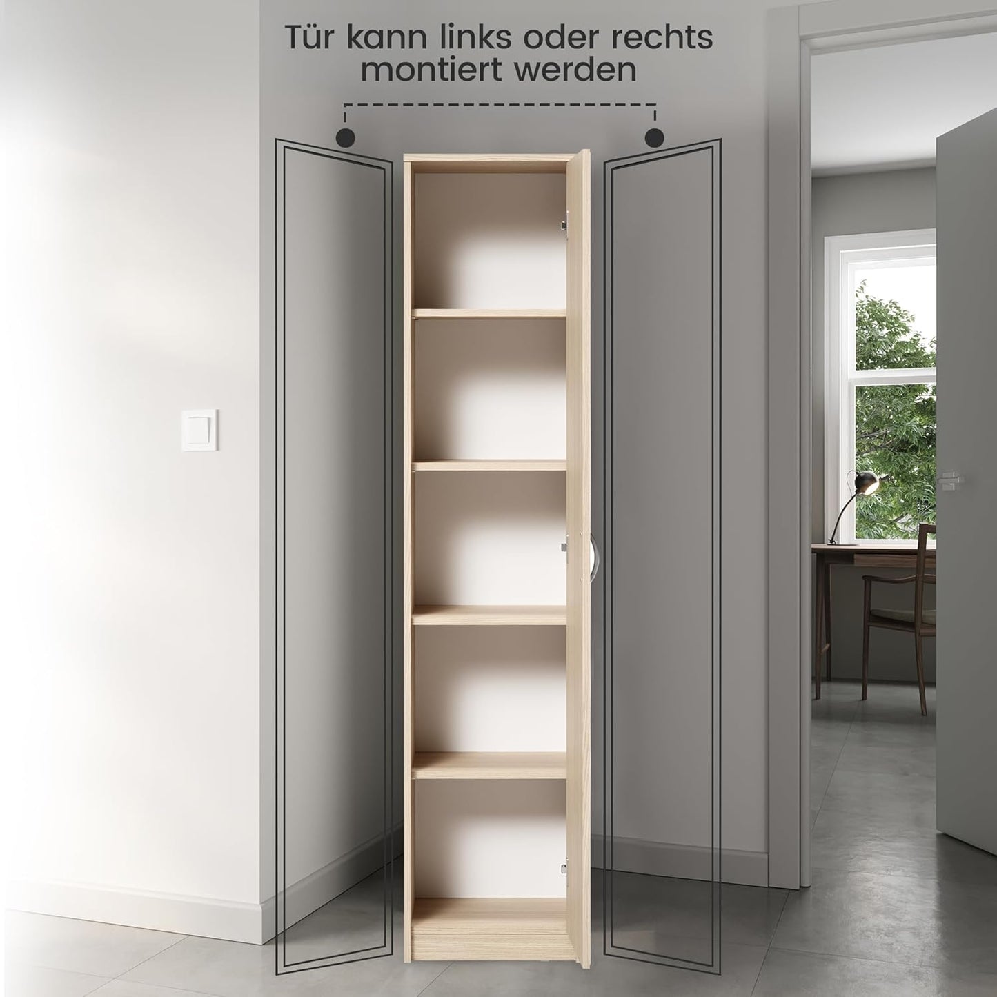 Home Collective BÃ¼cherregal Aktenregal Standregal Raumteiler weiÃŸ mit 5 offenen FÃ¤chern aus MDF Holz | Breite 80 cm