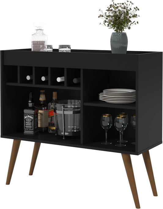Quality Móveis Sideboard Buffet New Odin Wine Bar Black - Furniture