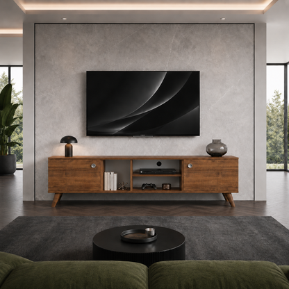 Modern Wooden TV Unit with Storage