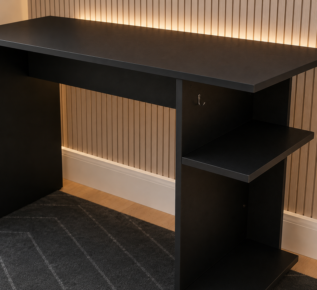 Compact Gaming Computer Desk with 2 Shelves