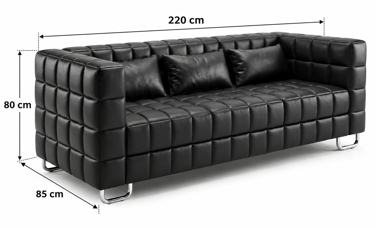 Premium Upholstered 3-Seater Sofa