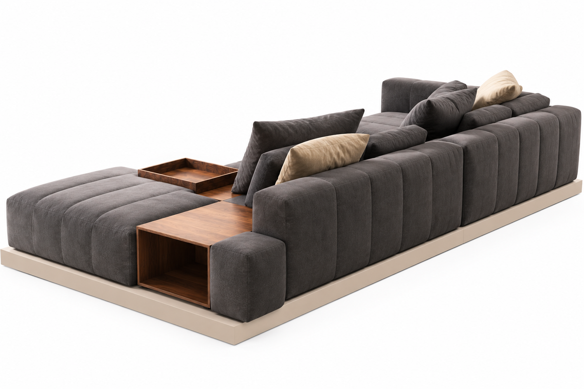Modern Gray L-Shaped Sectional Sofa
