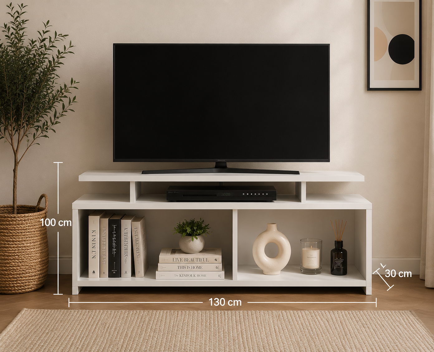 TV Unit (White and Black)