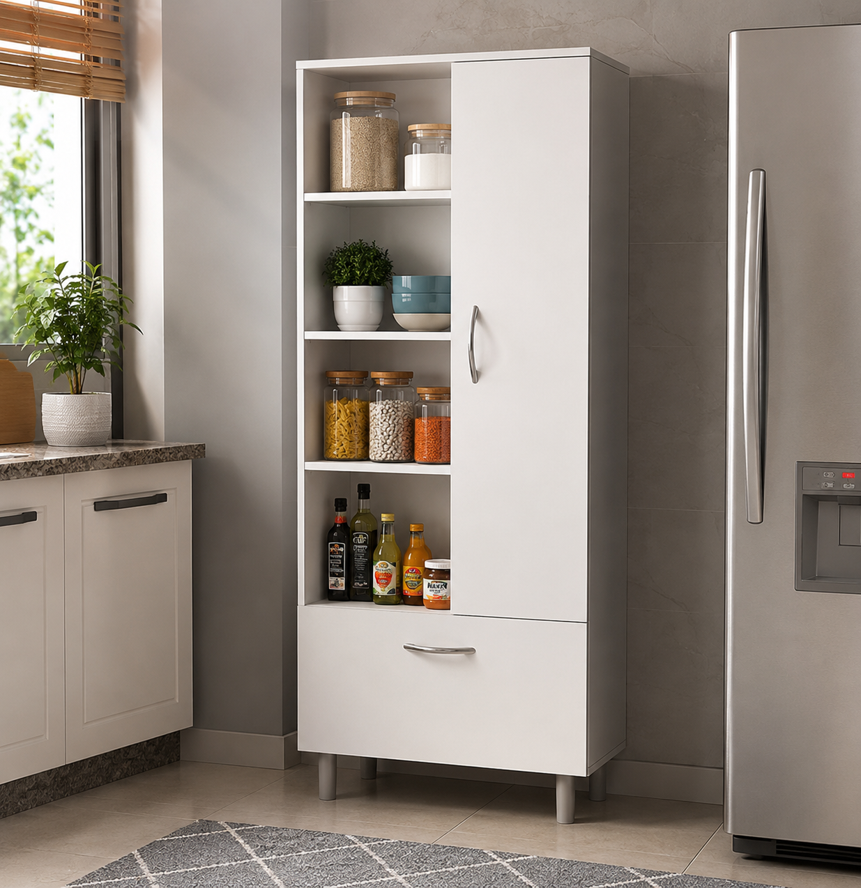 Organizing Unit for Kitchen and any place in the house- White, Size 60 cm x 165 cm x 165 cm