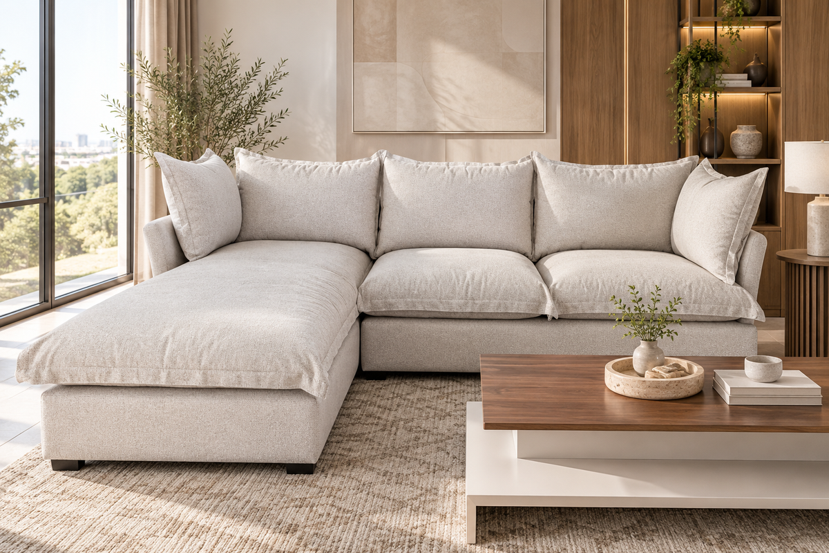 Modern L-Shaped Sectional Sofa with Chaise