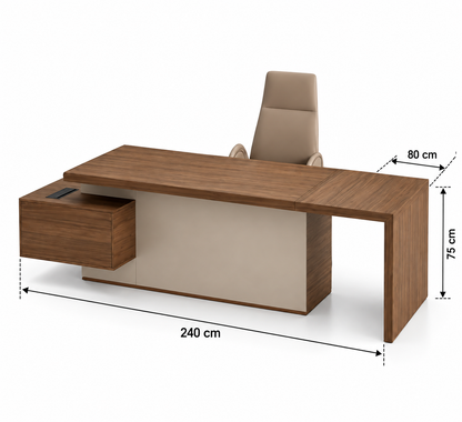 Modern Executive Office Desk with Storage