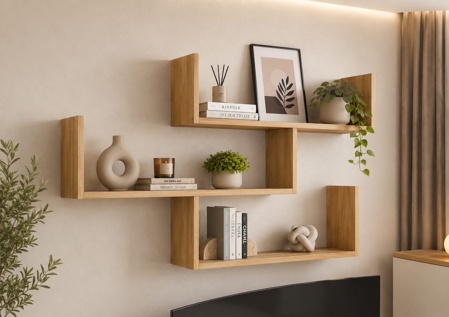 Wooden 6 Tier Bookshelf Storage, Modern Free Standing Cabinets Racks Open Shelves, White 30x30x180cm