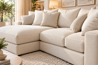 Modern L-Shaped Sectional Sofa with Ottoman