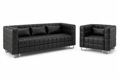 Modern Tufted 3-Seater Sofa and Armchair Set