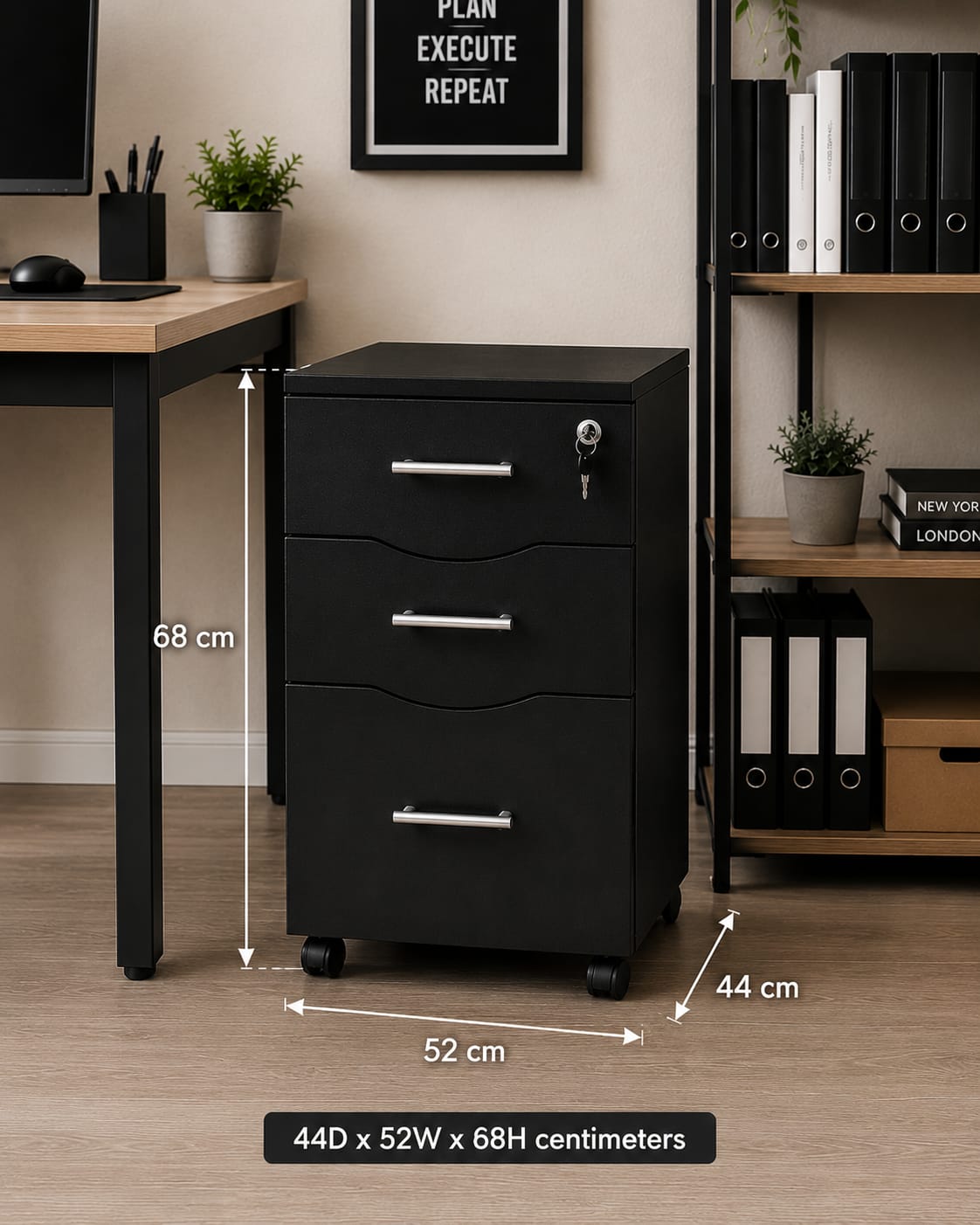 MMT Furniture Designs Ltd Mobile 3 Drawer Pedestal for Office Lockable