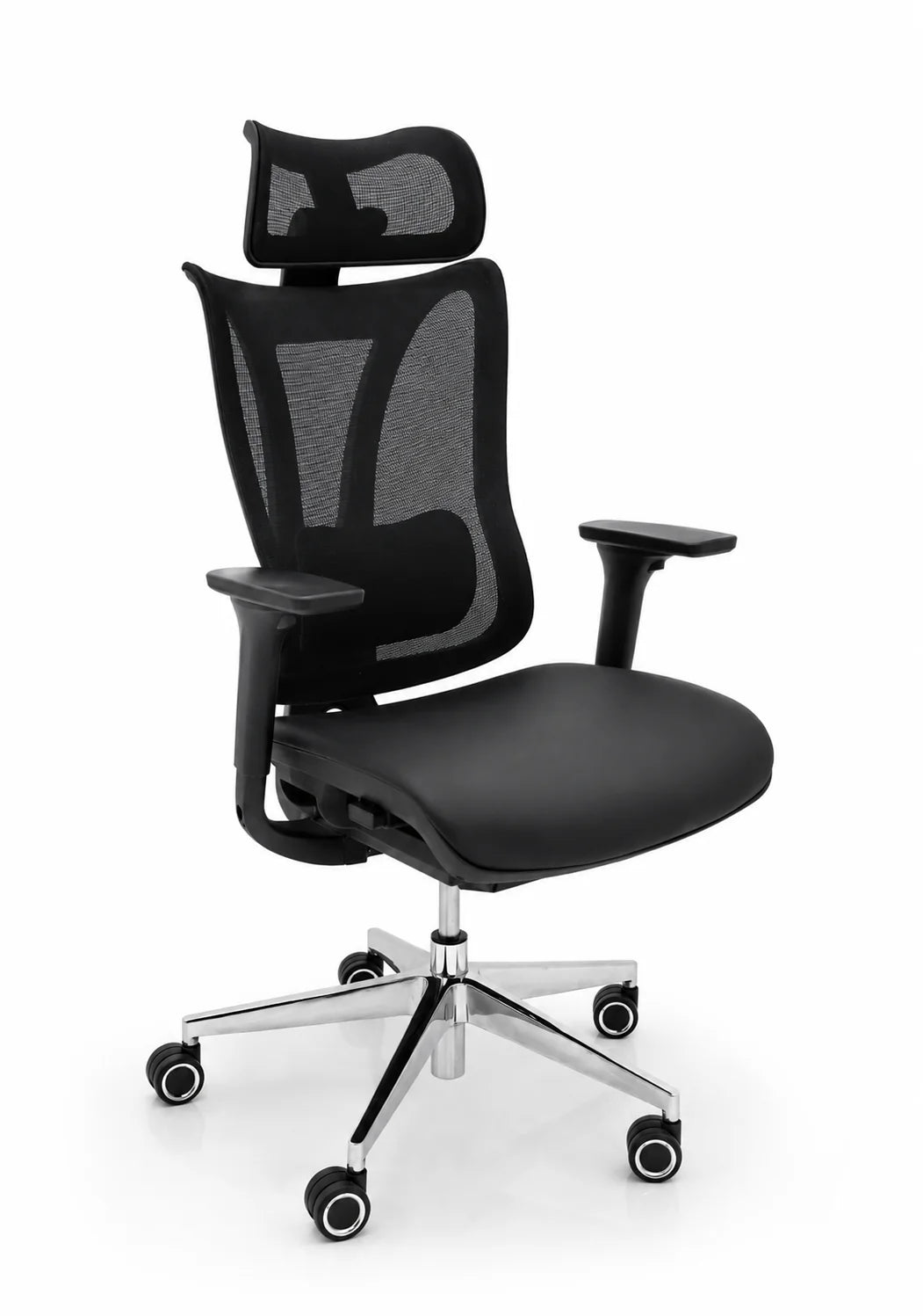 Contemporary High-Back Mesh Office Chair with Adjustable Headrest