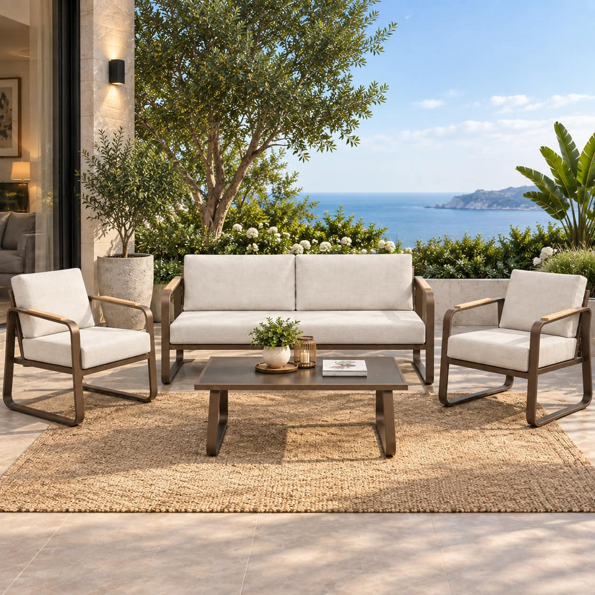 Modern Outdoor Patio Sofa & Chair Set