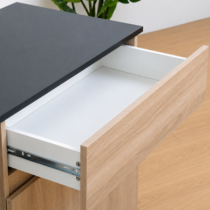 HOMCOM Kitchen Storage Trolley Cart Cupboard Rolling Island Shelves Cabinet With Door and Drawer Locking Wheels