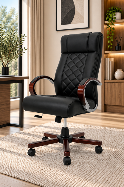Modern Executive Quilted Leather Office Chair