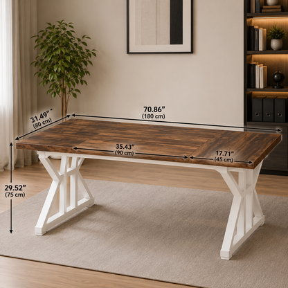 Modern Dining Table with X-Frame Legs