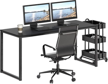 SHW Home Office 55-Inch Computer Desk, Black