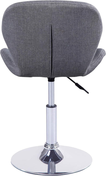 Charles Jacobs Static Swivel Geometric Design Chair with Adjustable Height - Grey Fabric