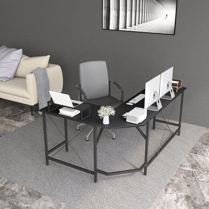 CubiCubi L Shaped Desk Computer Corner Desk, Home Office Gaming Table, Sturdy Writing Workstation with Small Table, Space-Saving, Easy to Assemble