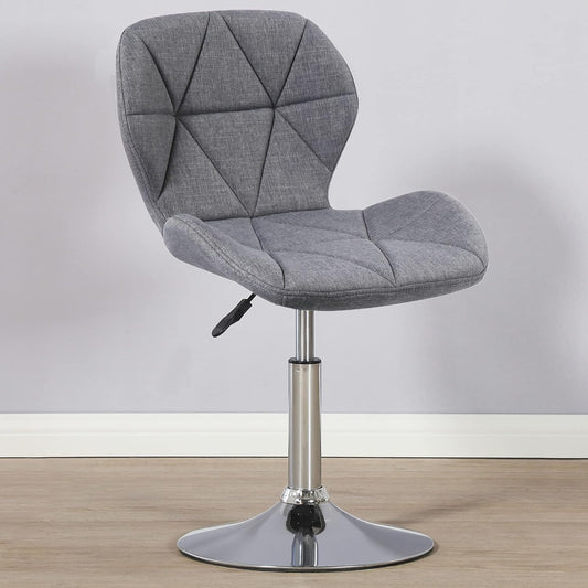 Charles Jacobs Static Swivel Geometric Design Chair with Adjustable Height - Grey Fabric