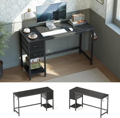 CubiCubi Computer Home Office Desk with 2 Drawers, 40 Inch Small Desk Study Writing Table, Modern Simple PC Desk