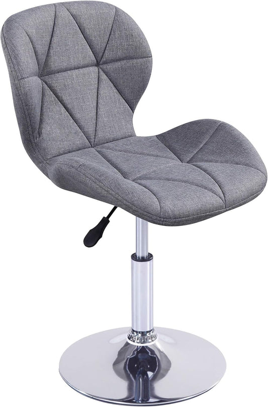 Charles Jacobs Static Swivel Geometric Design Chair with Adjustable Height - Grey Fabric