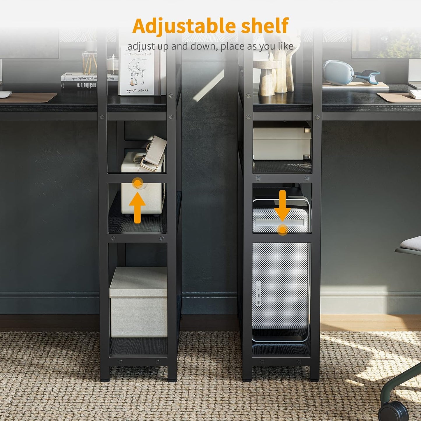 CubiCubi Computer Desk 40 inch with Storage Shelves Study Writing Table for Home Office,Modern Simple Style
