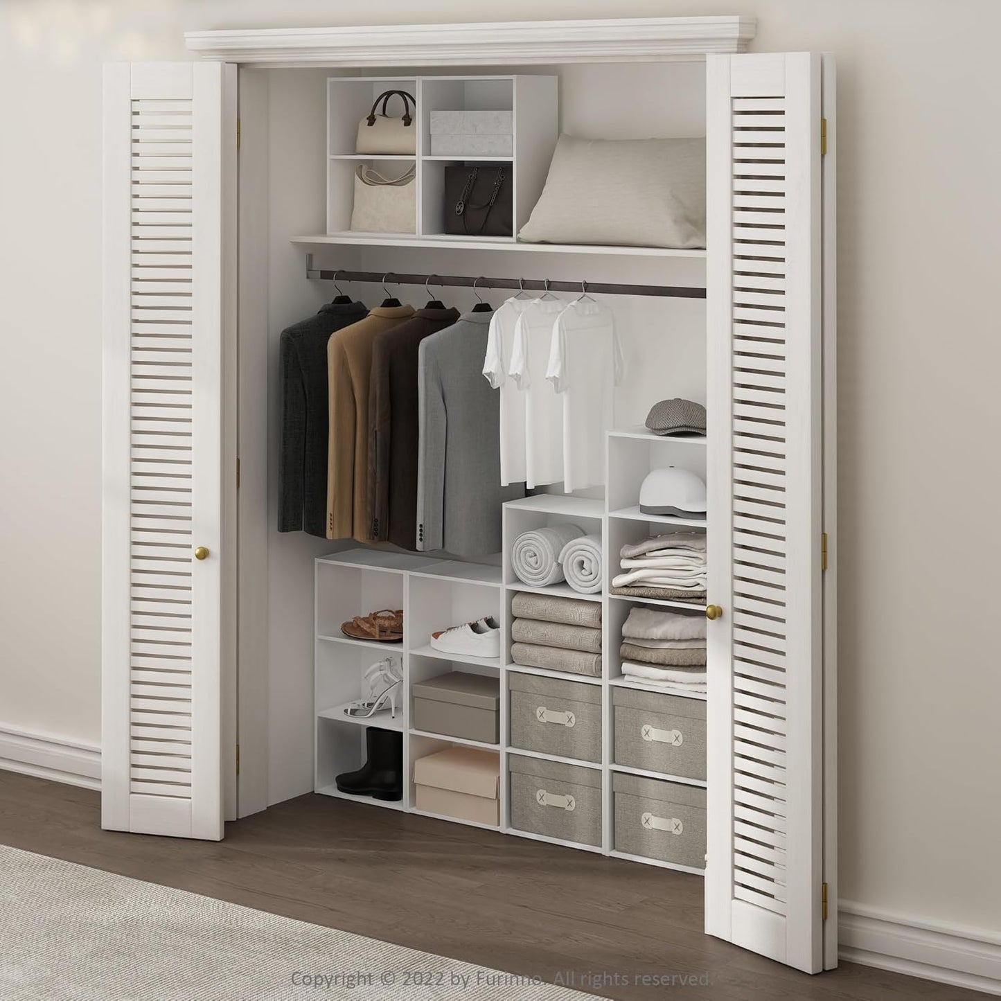Furinno Luder Bookcase/Book/Storage, 4-Tier, White