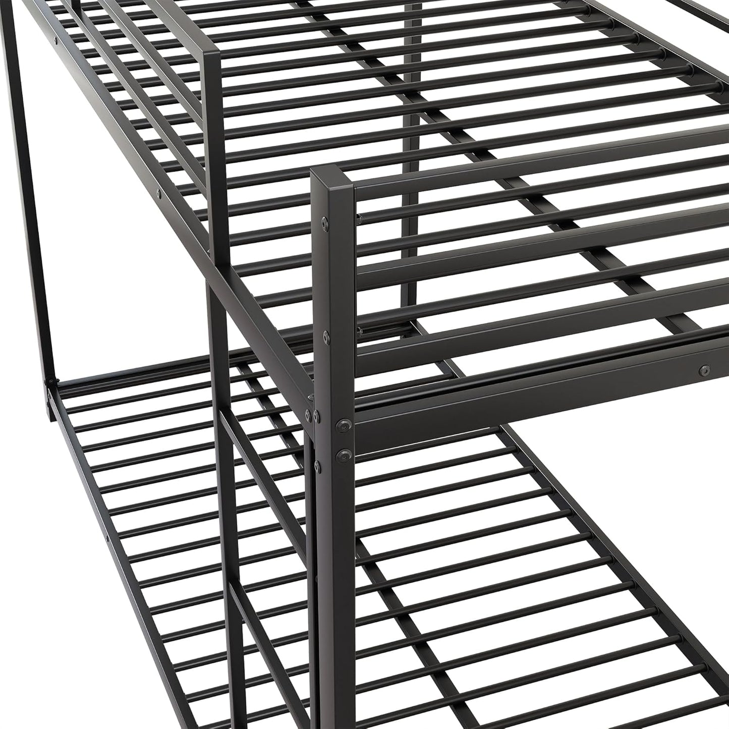 Moimhear Iron Bed, 90 x 200 cm Children's Beds, Bunk Beds, Iron Beds, Iron Bunk Beds in Classic Shape (Black, 90 x 200 cm)