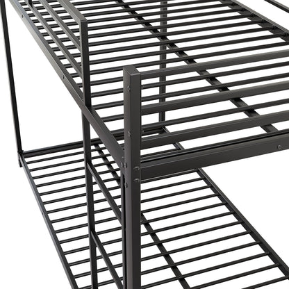 Moimhear Iron Bed, 90 x 200 cm Children's Beds, Bunk Beds, Iron Beds, Iron Bunk Beds in Classic Shape (Black, 90 x 200 cm)