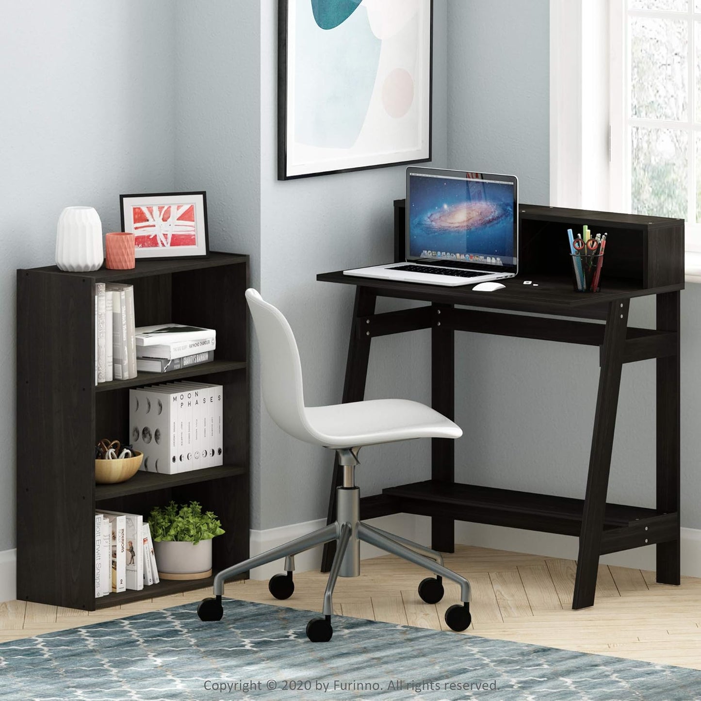 Furinno Pasir 3-Tier Open Shelf Bookcase, Espresso
