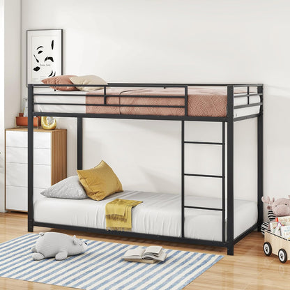 Moimhear Iron Bed, 90 x 200 cm Children's Beds, Bunk Beds, Iron Beds, Iron Bunk Beds in Classic Shape (Black, 90 x 200 cm)