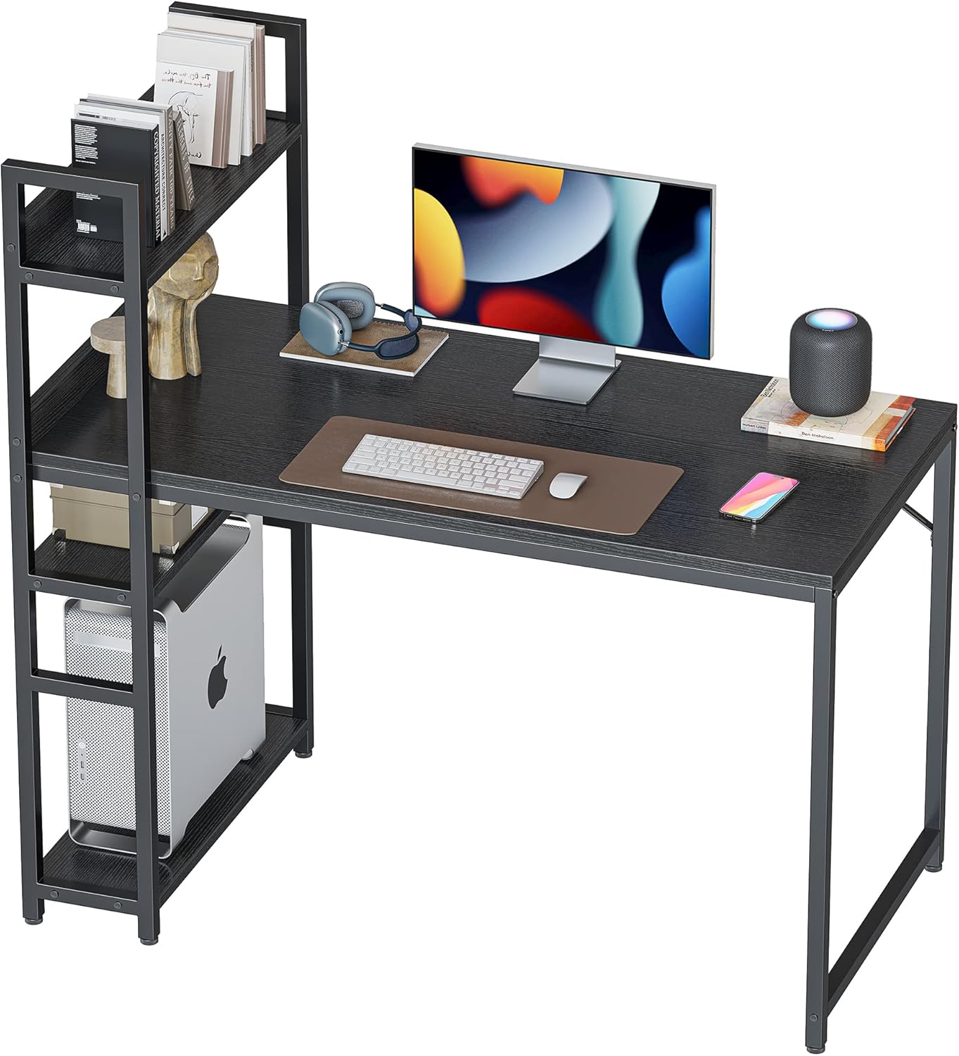 CubiCubi Computer Desk 40 inch with Storage Shelves Study Writing Table for Home Office,Modern Simple Style