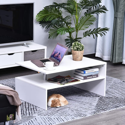 Home gallery 2 tier coffee table with open shelf - white,X-Large,H00487