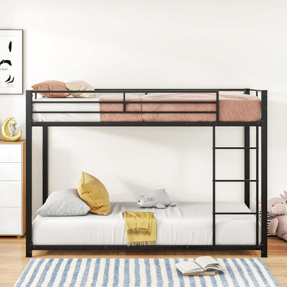 Moimhear Iron Bed, 90 x 200 cm Children's Beds, Bunk Beds, Iron Beds, Iron Bunk Beds in Classic Shape (Black, 90 x 200 cm)