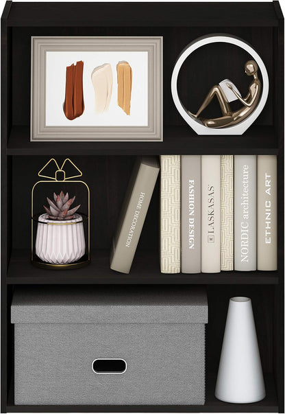 Furinno Pasir 3-Tier Open Shelf Bookcase, Espresso