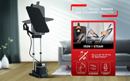 Tefal IXEO+ Garment Steamer, 45 gmin, 90 gmin, 2980 W, Black - QT1510E0
