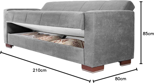 Aldora viola three seater sofa bed-gray
