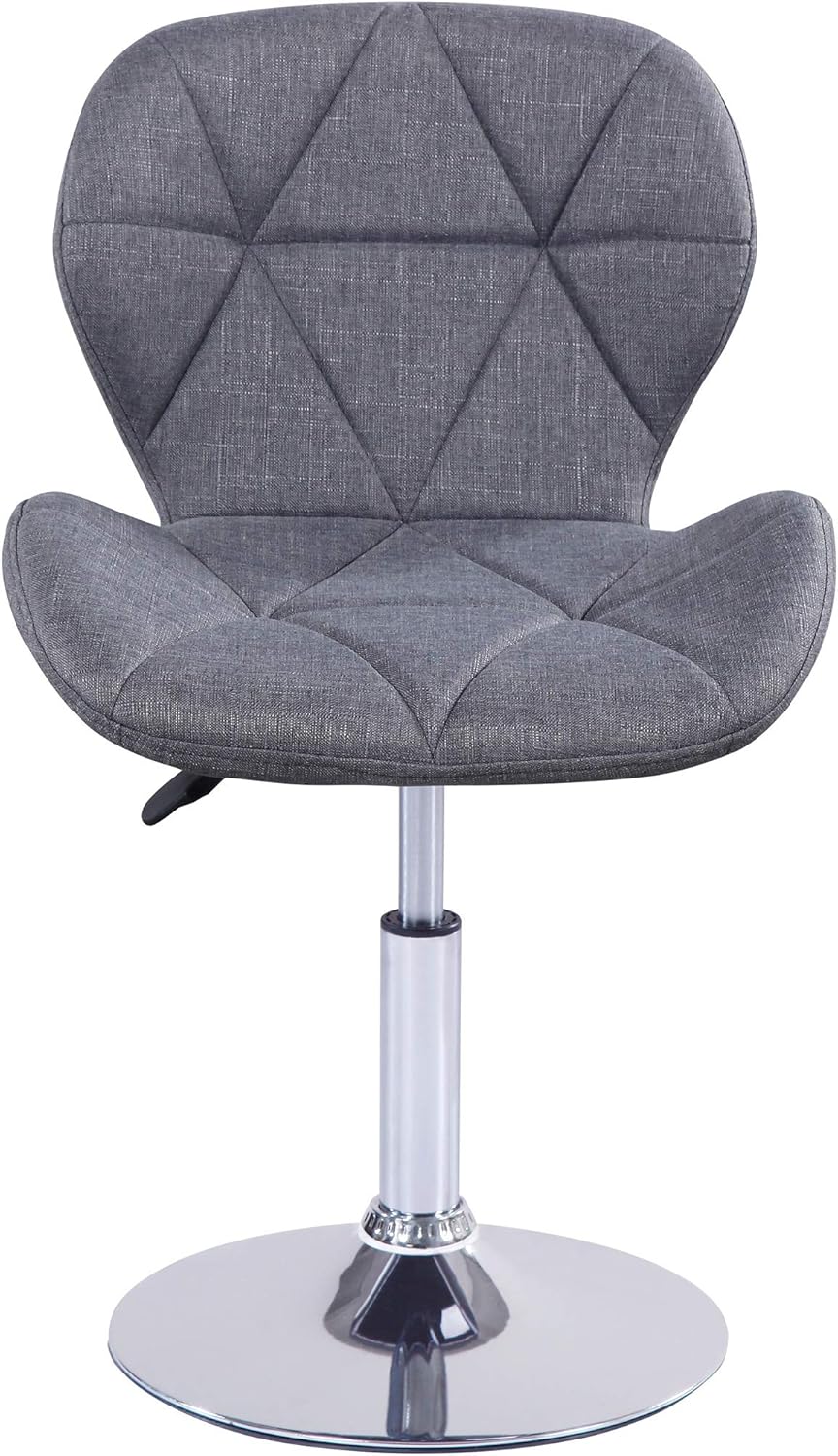 Charles Jacobs Static Swivel Geometric Design Chair with Adjustable Height - Grey Fabric