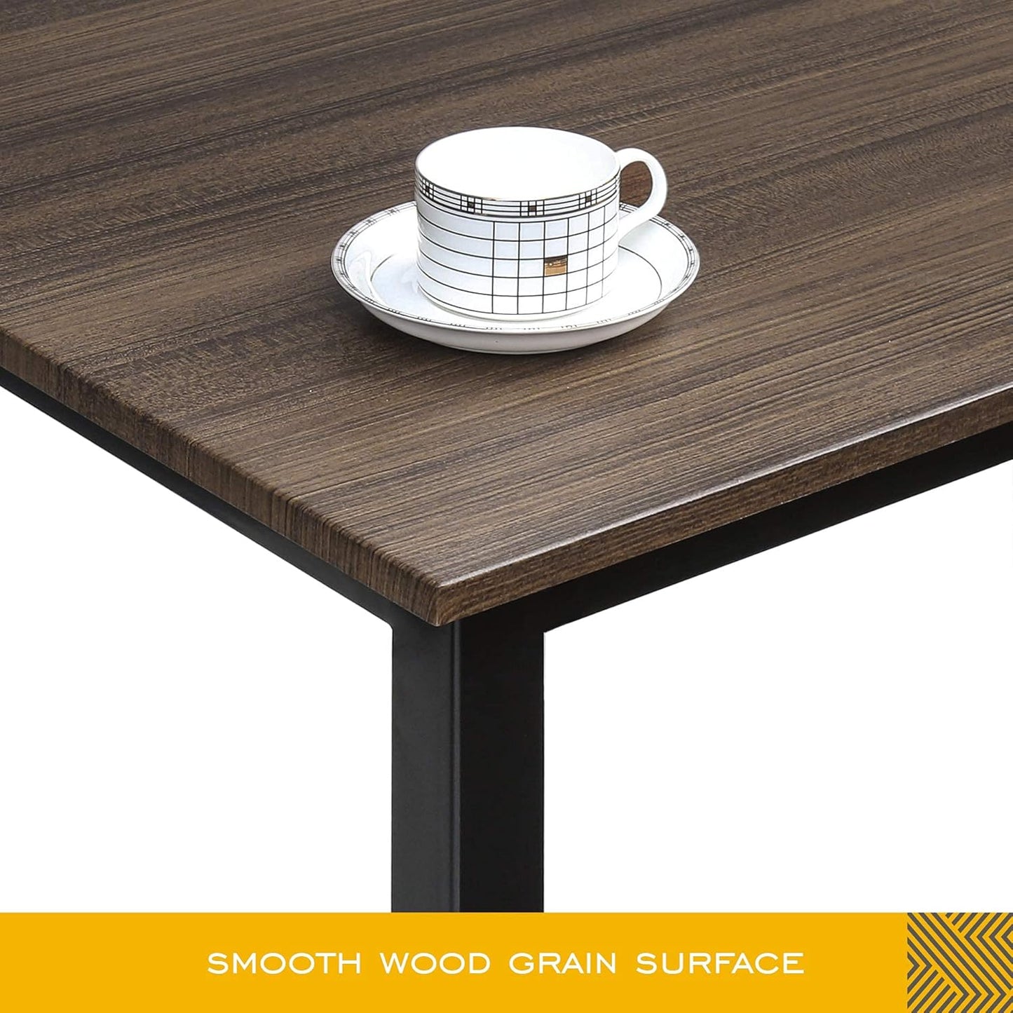 HOMOOI HOMURY 3 Piece Dining Table Set with Two Stools, Compact Kitchen Table for Kitchen, Dining Room, Dinette, Breakfast Nook, Dark Wood