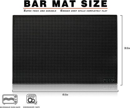 MIBRU Coffee Rubber Service Mat Bar Non Slip | Dish Glass Drying Mat Flexible Coasters Leakproof Coffee Shops Restaurant Kitchen Counter Top ???? ????? ?????? ??? ?????? (30x45CM, 1)